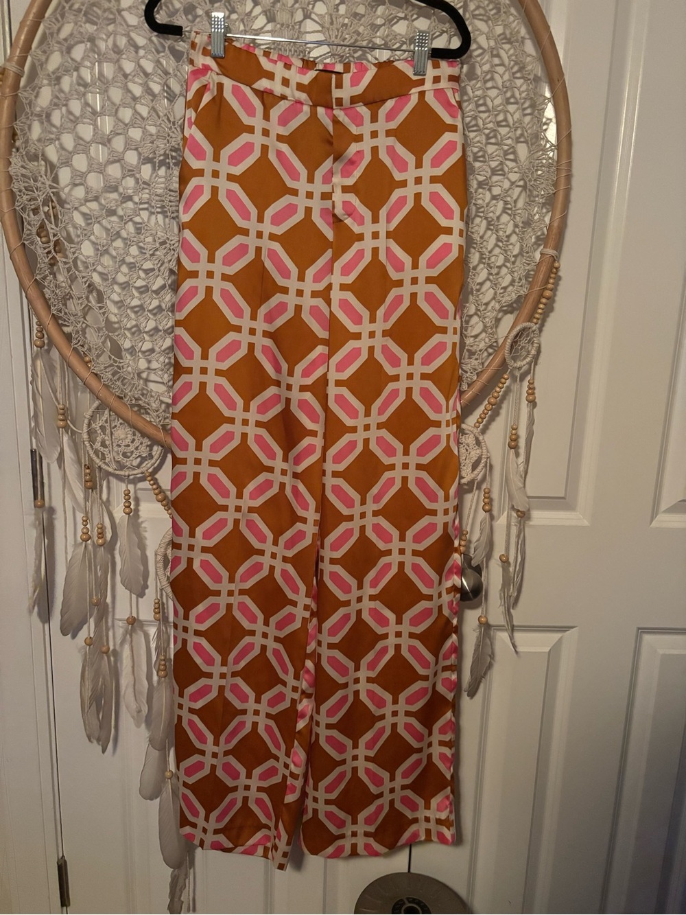 Zara Geometric Print Wide-Leg Pants Size Medium A00359